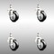 Service Caster 3 Inch 316SS Black Polyurethane Wheel Swivel 10mm Threaded Stem Caster Set SCC-SS316TS20S314-PPUB-BLK-M1015-4 - alternate 1